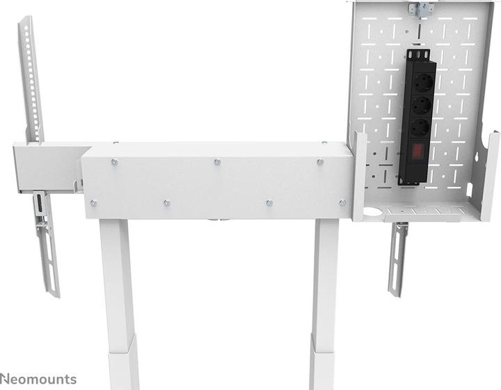 Immagine prodotto Neomounts Supporto da parete motorizzato con scatola di immagazzinaggio da 10 cm Ruote VESA 100x100 fino a (100", 110 kg)