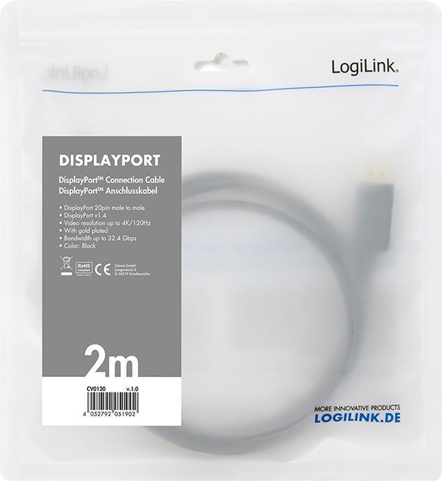 Actual product image LogiLink DisplayPort — DisplayPort (2 m, DisplayPort)