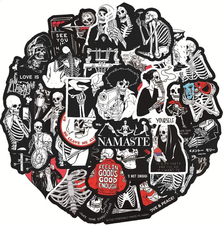 Immagine prodotto JTI Adesivi - Motivi di scheletri cool - 50 pezzi