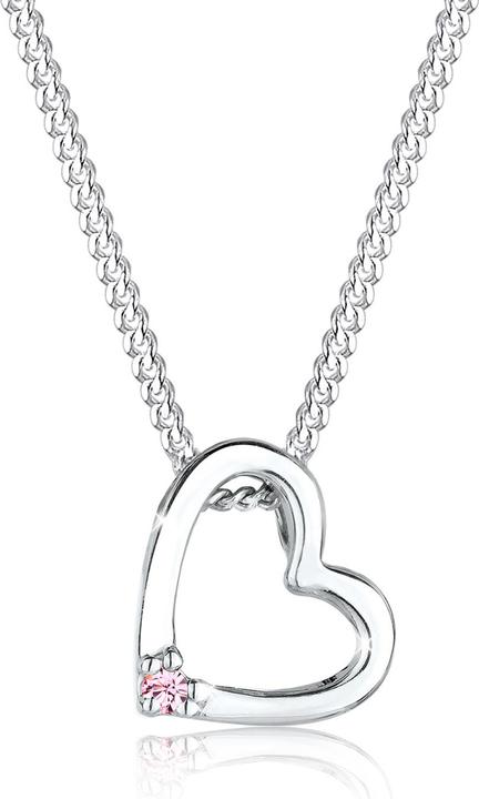 Produktbild Elli mit Herz-Anhänger und Rosa Kristall (Sterling Silber, 45 cm)