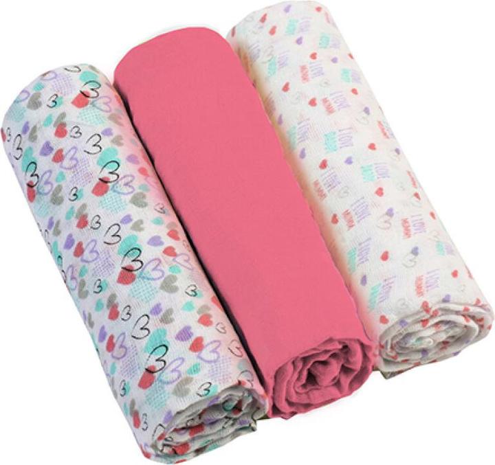 Actual product image Babyono 348/02 Raspberry Mousseline Diapers 3 pcs