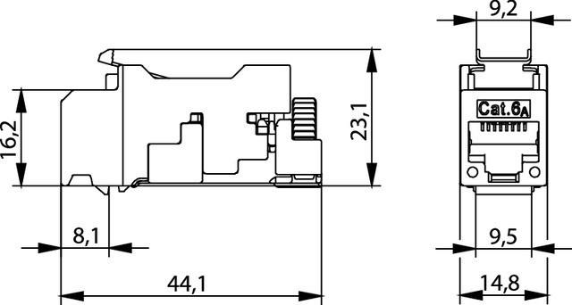 Actual product image Telegärtner RJ jack AMJ-S module Cat.6A