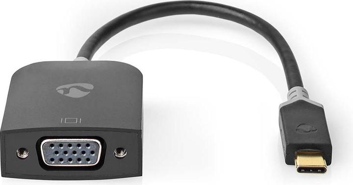 Produktbild Nedis USB-Adapter USB 3.2 Gen 1 USB-CT Stecker VGA Buchse 0.20 m rund Vergoldet PVC Anthrazit Verpac (USB Typ-C, 20 cm)