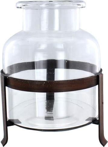 Produktbild MICA Living Windlicht - schwarz - Glas und Metall - ca. 18 x 25,5 cm