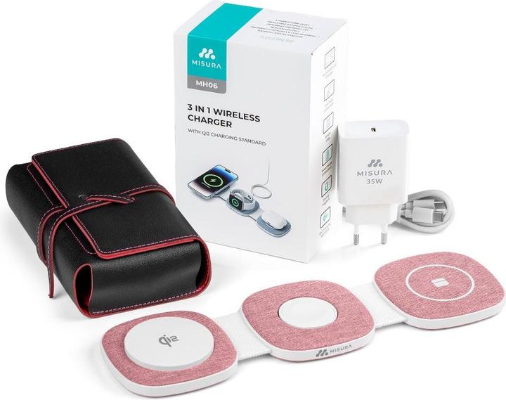 Immagine prodotto Misura MH06 Caricatore magnetico wireless pieghevole - ROSA (35 W)