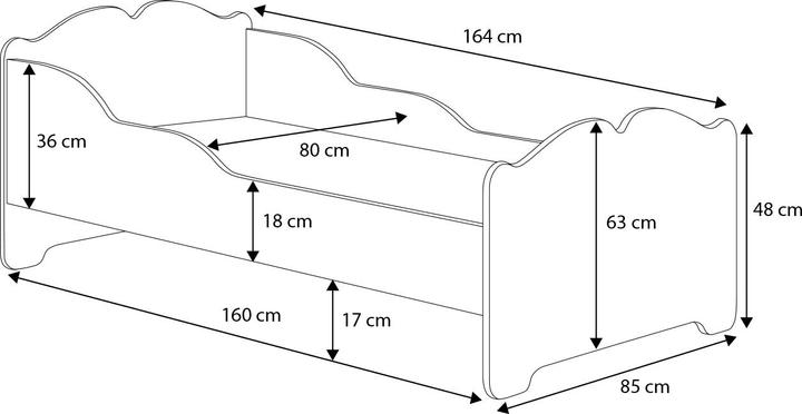 Immagine prodotto ADRK Furniture Letto con materasso XIMENA BALLERINA CON UNICORN 160x80 (160 x 80 cm)