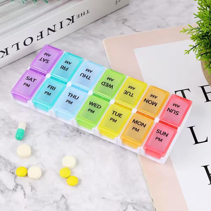Image du produit Cbx Tablettenbox, Pillenbox 7 Tage - Morgen und Abend Rainbow