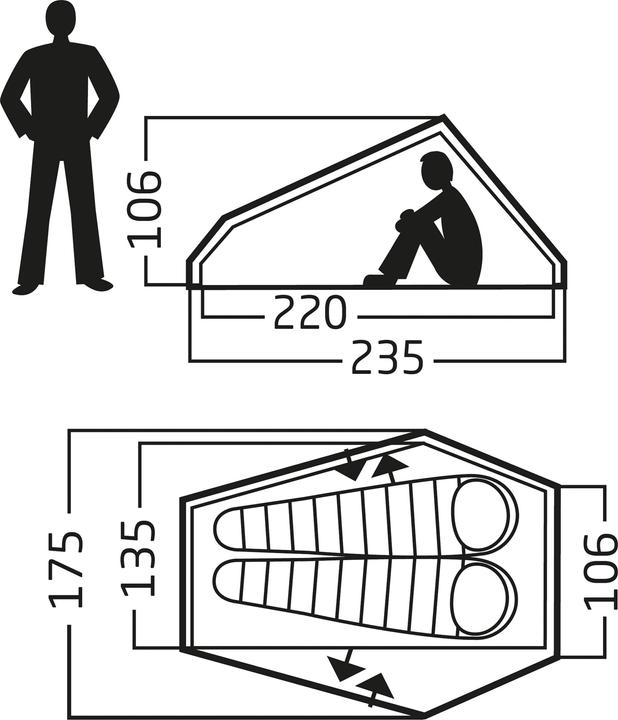 Produktbild Nordisk Telemark 2.2 PU (2.0) Tent (Tunnelzelt, 1.90 kg, 2 Personen)