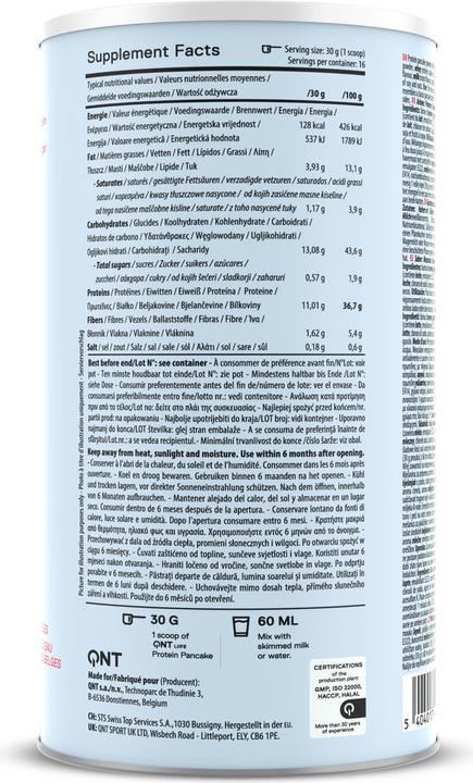 Valeurs nutritives et ingrédients QNT Protein Pancake (Pomme Cannelle, 1 pcs, 500 g)