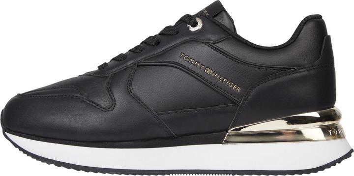 Tommy Hilfiger Damen Schuhe Elevated Feminine Leather Runner Schwarz Sneakers 37 (37)