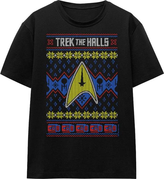 Actual product image Unisex Adult Trek the Halls Ugly Christmas T-Shirt (XL)
