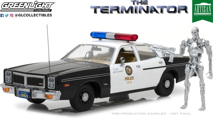 Produktbild Greenlight Collectibles 1977 Dodge Monaco Police mit Terminator Figur