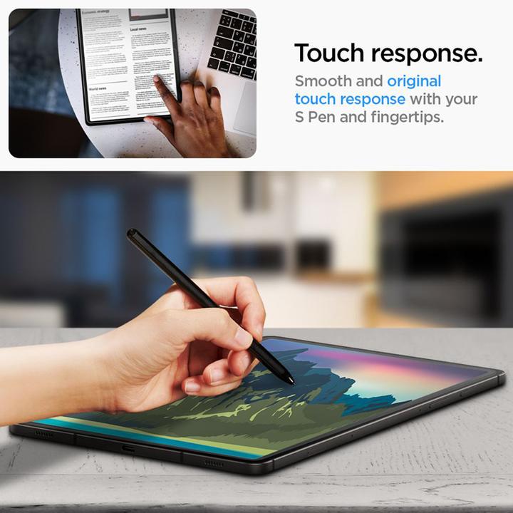 Productafbeelding Spigen Glass.TR Sam Tab S9+ Plus 12.4" X810/X816B "EZ FIT" szkło hartowane AGL06999 (1 Stuk, Galaxy Tab S9 Plus)