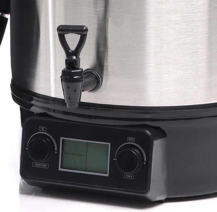 Immagine prodotto Wiltec Pentola per bollire in acciaio inox 27L 2000W display timer pentola per vin brulè (27 l)