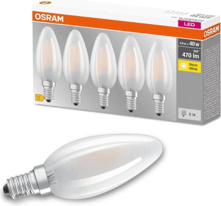 Immagine prodotto Osram Base LED Classic B (E14, 4 W, 470 lm, 5 x, E)
