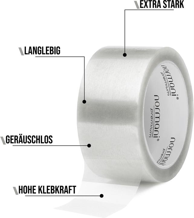 Produktbild Normani 6 Rollen Paketband 50mm x 66m x 50 Mic - 9759 (50 mm)