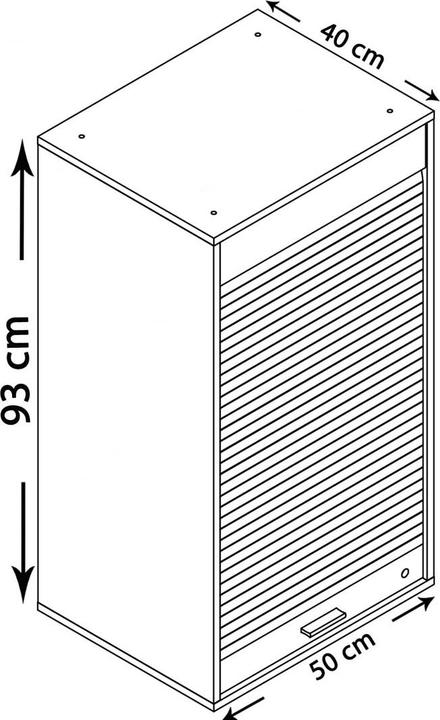 Produktbild VCM Holz Büroschrank Aktenschrank Aktos L Rollladen abschliessbar (50 x 40 x 93 cm)
