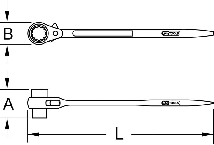 Produktbild KS Tools Gerüstbauschlüssel umschaltbar (36 mm)