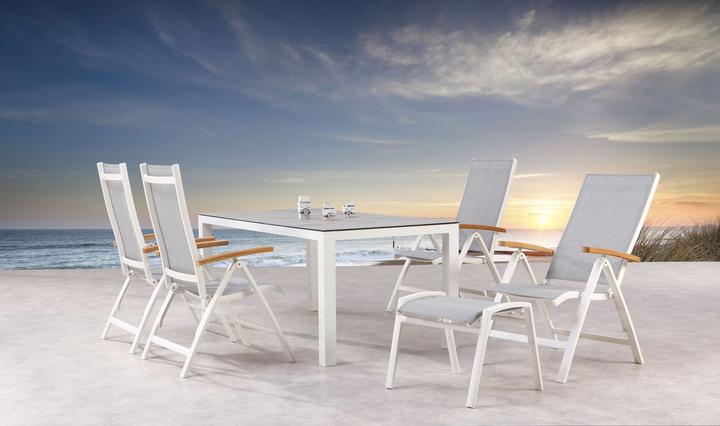 Image du produit Best Fauteuil pliant Cavalese blanc/teck