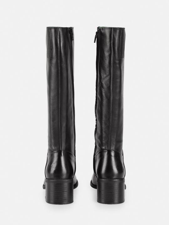 Actual product image Felmini MIRA D946 Stylish high boots with a low heel, made from genuine soft black leather. (41)