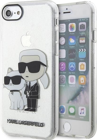 Karl Lagerfeld KLHCI8HNKCTGT iPhone 7/8/ SE 2020 / SE 2022 étui rigide transparent Gliter Karl&Chou (Apple iPhone 7, Apple iPhone SE, Apple iPhone 8)