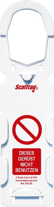 Image du produit Brady Scafftag®, SCAF-DE-STH-A, Porte-étiquette Scafftag MK 1, nylon, rouge sur blanc, 357 x 91 mm,