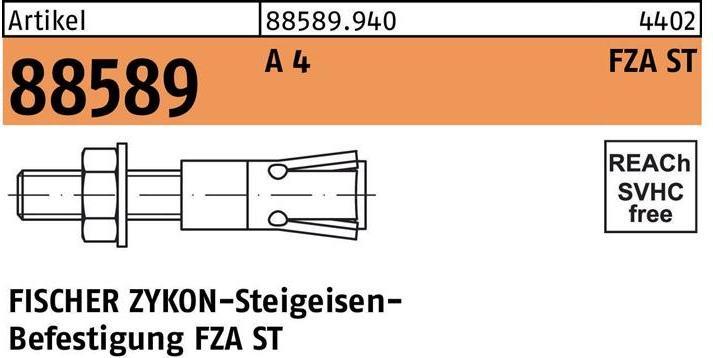 Actual product image Fischer Climbing iron attachment R 88589 FZA 14 / 60 ST A 4 Without surface specification (20 pcs.)