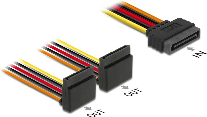 Actual product image Delock SATA to 2x SATA power adapter, 90° angled