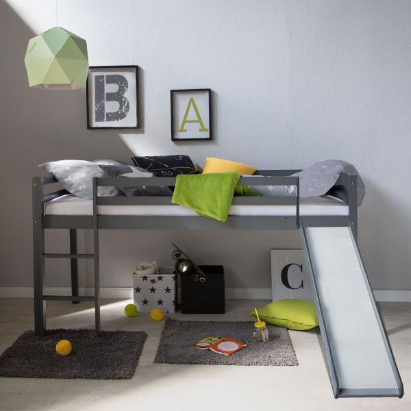 Immagine prodotto Homestyle4u Letto a soppalco con scala e scivolo (90 x 200 cm)