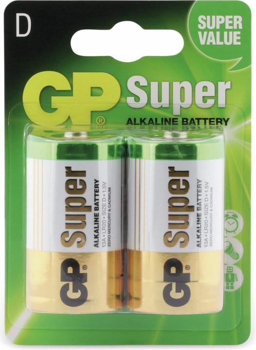 Image du produit GP Batteries Super (2 pcs, D, 1300 mAh)