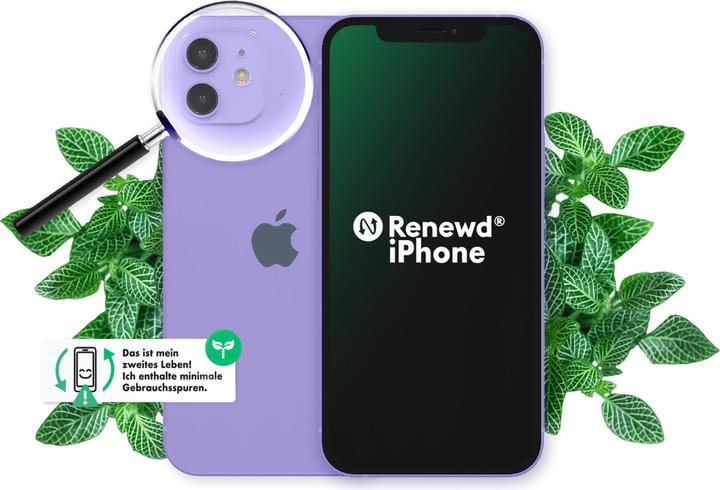 Actual product image Renewd iPhone 12 Mini (64 GB, Lilac, 5.40", 12 Mpx, Dual SIM, A / Like new)