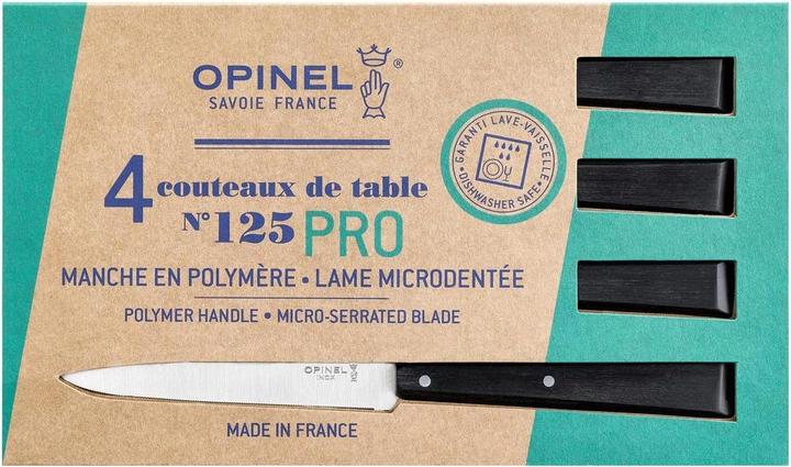 Image du produit Opinel Couteau de table NO 125 PRO, lot de 4, acier Sandvik 12C27, microdenture, manche POM (4 pièce(s), Couteau)