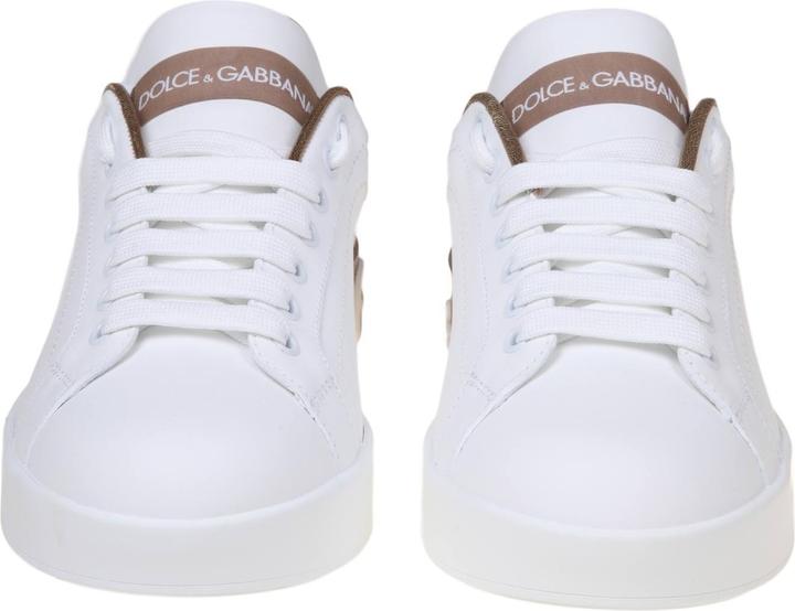 Image du produit Dolce & Gabbana portofino sneakers in white and gold leather (41)