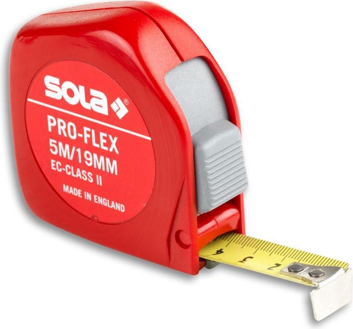 Immagine prodotto Sola Messwerkzeuge Metro a nastro - PRO-FLEX - 5m / 19mm - metro a nastro tascabile con clip da cintura - nastro in