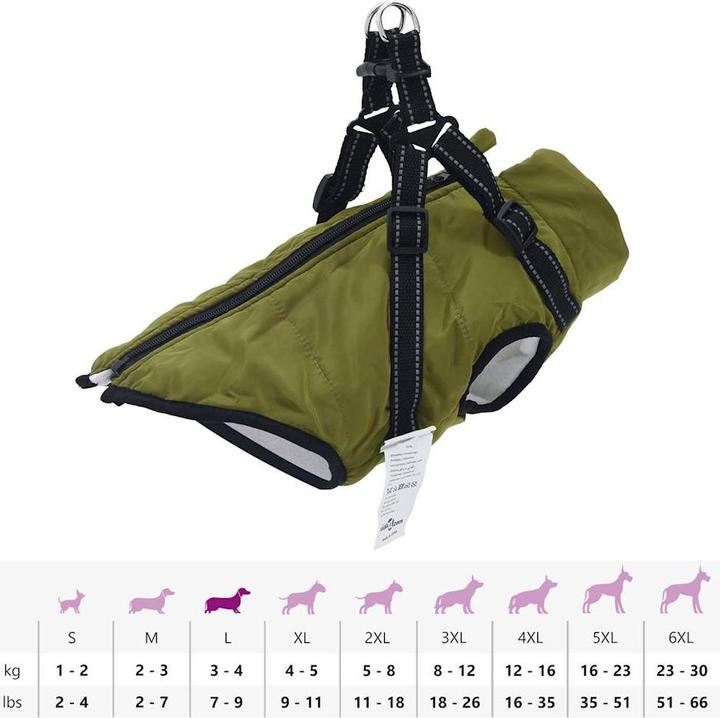 Immagine prodotto VidaXL Cappotto per cani con pettorina Impermeabile Riflettente (32, Cappotto per cani)