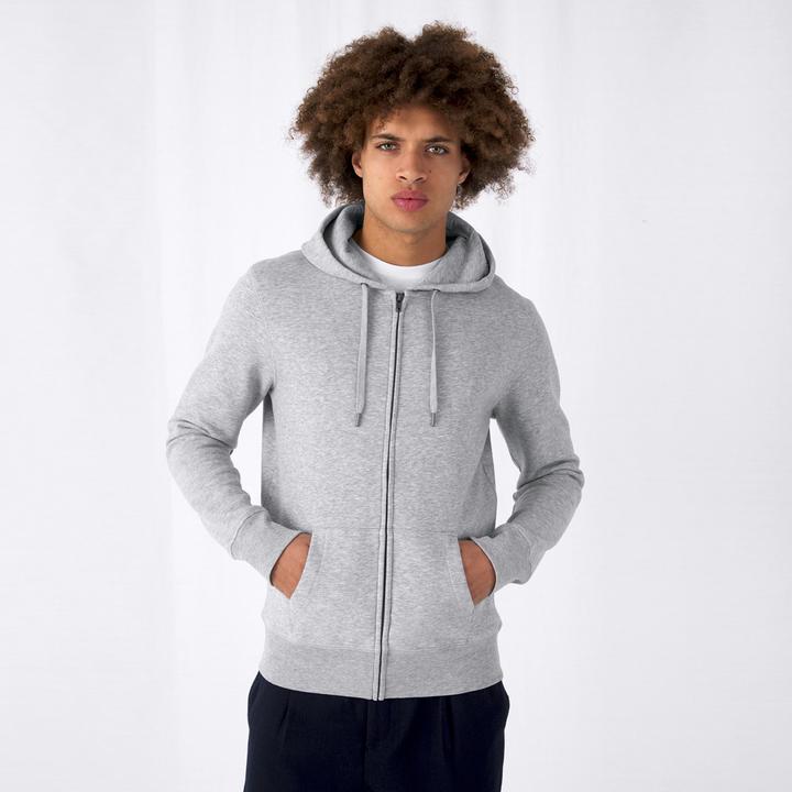 Actual product image B&C King hoodie with full-length zip (M)