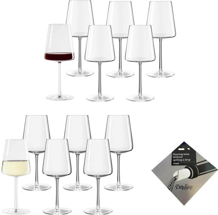 Produktbild Stölzle Weingläser + Weinausgiesser Power Weingläser Set + Dropstop® (13 Gläser, Weissweingläser)