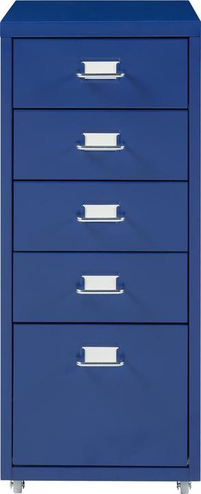 Produktbild En.Casa Rollcontainer Kökar mit 5 Schubladen 69x28x41 cm Blau (69 x 28 x 41 cm)