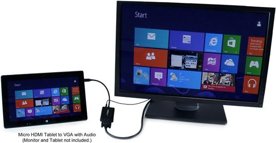 Image du produit StarTech Micro HDMI Vers VGA Avec Audio (Numérique -> Analogique)