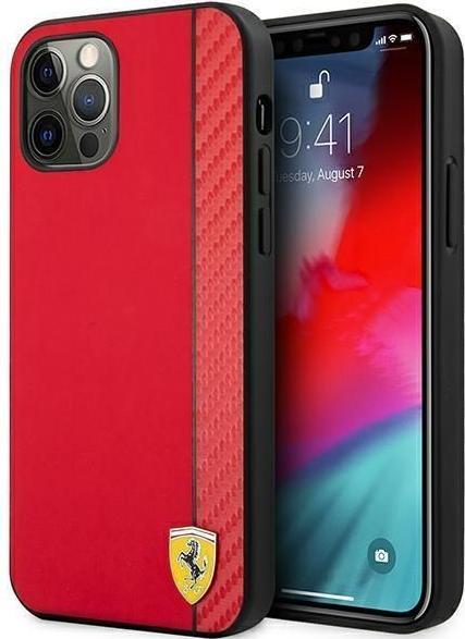 Actual product image Ferrari FESAXHCP12LRE iPhone 12 Pro Max 6.7" czerwony/red hardcase On Track Carbon Stripe (Apple iPhone 12 Pro Max)