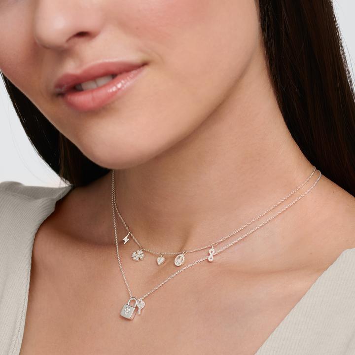Actual product image Thomas Sabo Lightning Clover Peace Heart & Infinity Necklace (925 sterling silver, 38 - 42 cm)