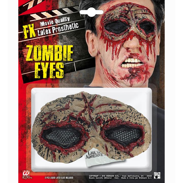 Actual product image Widmann ZOMBIE AUGEN- FX LATEX PROTHESE mit 2 St. flüssigem Latexkleber
