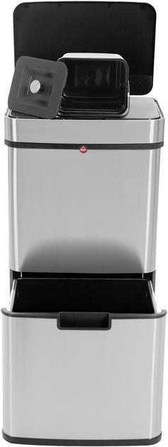 Produktbild Hailo Öko Vario XL, Design-Sensor-Mülltrenner, 25 + 25 + 4 ltr, Edelstahl Anti-Fingerprint (50 l)