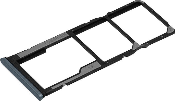 Actual product image Clappio 2x SIM + 1x Micro-SD card holder spare part for Xiaomi Redmi Note 9S - Blue (SIM holder, Xiaomi Redmi Note 9S)