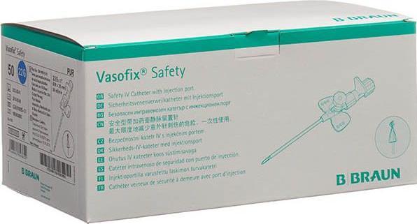 Actual product image B.Braun Vasofix (PI-APS) Safety IV cannula 22G 0.9x25mm blue 50 pcs.