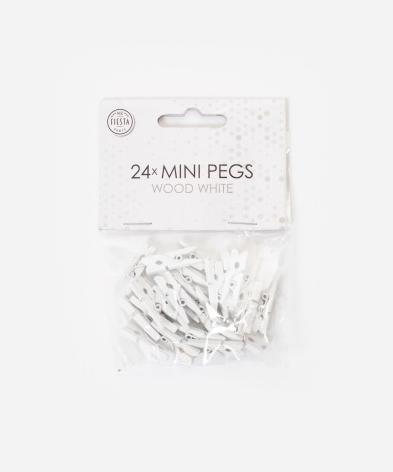 Actual product image Fiesta Mini wooden clothes pegs - white - 24 pieces