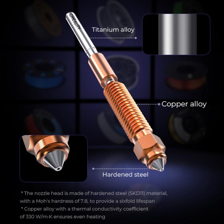 Actual product image Creality Unicorn Quick Swap Nozzle Kit 4pcs. (Blast pipe, Replacement parts)