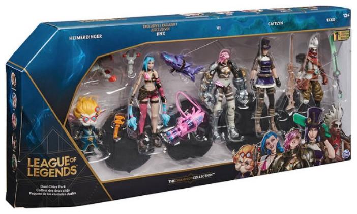 Actual product image Spin Master League of Legends action figures (Vi, Caitlyn, Ekko, Heimerdinger and exclusive Jinx)