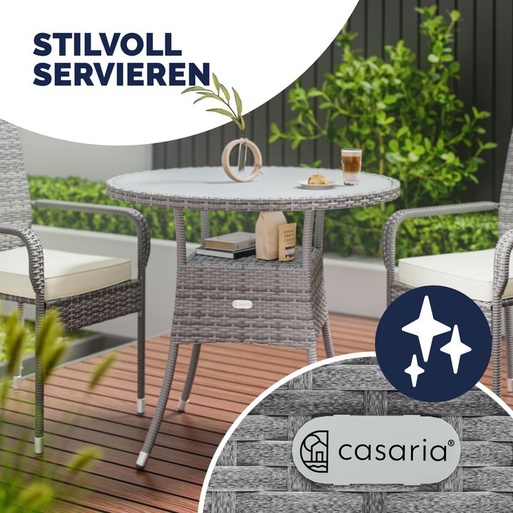 Immagine prodotto Casaria Tavolo da balcone in polyrattan (80 cm)