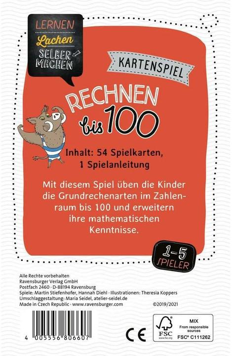 Productafbeelding Ravensburger Kaartspel Rekenen tot 100 (Duits)